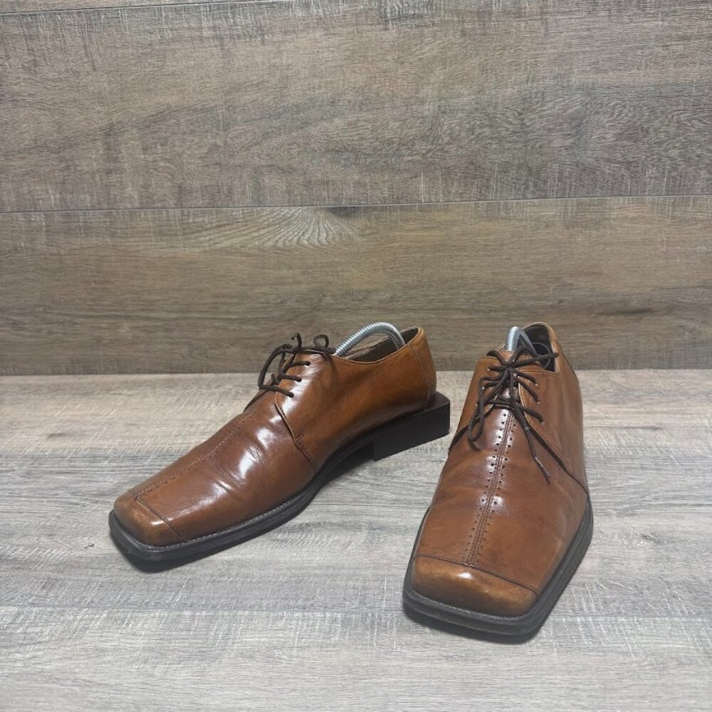 Fratelli Brown Leather Split Toe Oxford Shoes Men's Size 10